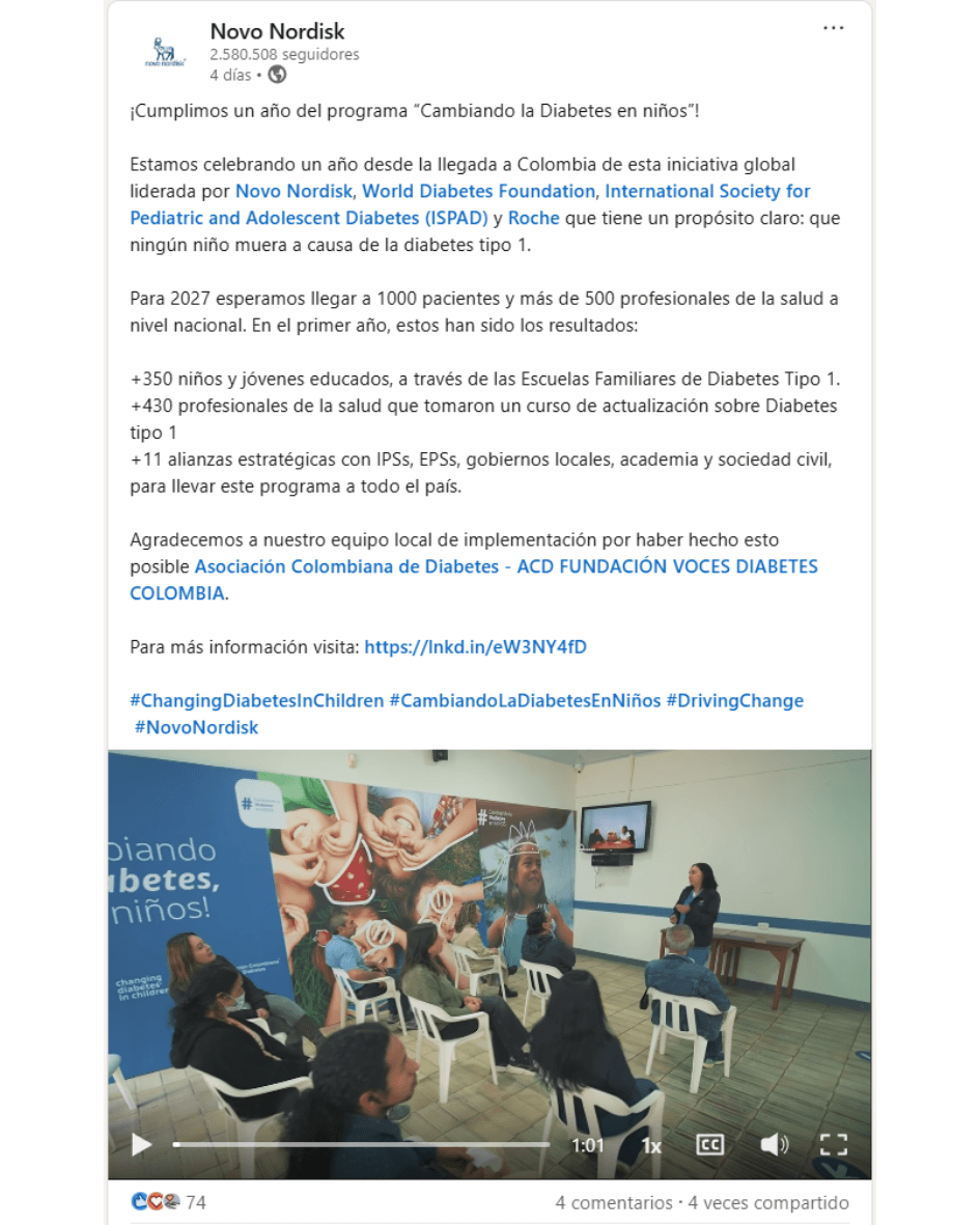 Novo Nordisk - Programa Cambiando la Diabetes en niños