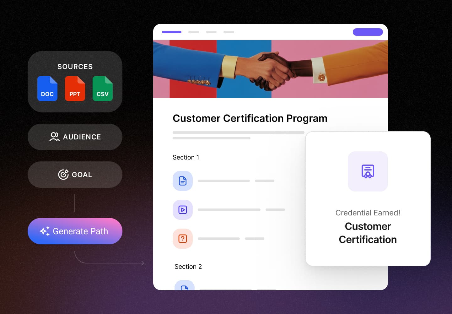 Customer certification program builder